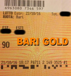 BARI GOLD Gioco speculativo su ruota ambata-estratto-ambo